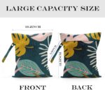 Wet Bag, Wet Dry Bag, Wet Bag for Swimsuit, Travel, Beach, Pool, Diapers, Dirty Yoga Gym Clothes, Makeup Bag, Waterproof Tropical Palm Leaves Decor Jungle Palm Leaf Favors - Image 3