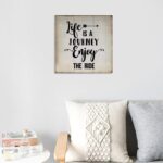 Wood Sign with Quotes Life is A Journey Enjoy The Ride Wooden Signs Personalized Rustic Wall Sign Home Bedroom Wall Decor Art Gift - Image 5