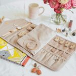 BAGSMART Travel Jewelry Organizer Roll Foldable Jewelry Case for Journey-Rings, Necklaces, Bracelets, Earrings, Soft Pink - Image 3