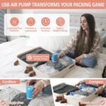 16 Pack Travel Vacuum Storage Bags with Rechargeable Wireless Electric Pump for Luggage, Suitcase, Carry-on Size Vacuum Seal Compression Space Saver Bags for Clothes and Clothing Travel - Image 5