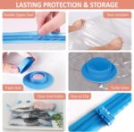 16 Pack Travel Vacuum Storage Bags with Rechargeable Wireless Electric Pump for Luggage, Suitcase, Carry-on Size Vacuum Seal Compression Space Saver Bags for Clothes and Clothing Travel - Image 7