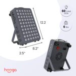 Hooga Red Light Therapyfor Face & Body, 60 LEDs, 660nm Red 850nm Near Infrared with Timer for Pain Relief, Skin Health, Anti-Aging, Sleep, Energy & Recovery, Includes Hanging Kit & Handle - HG300 - Image 3