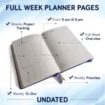 Business Planner Undated for Entrepreneurs! Focus Project Notebook for Productivity! Daily Weekly Self Organizer Planner / Win the Day! Beat Procrastination! Ifocus - A5 work planner - Image 3
