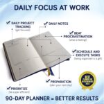 Business Planner Undated for Entrepreneurs! Focus Project Notebook for Productivity! Daily Weekly Self Organizer Planner / Win the Day! Beat Procrastination! Ifocus - A5 work planner - Image 4