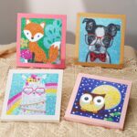 CHWGLFGG 6 Pack 5D Diamond Painting Kits for Kids Beginners, Full Drill Cute Animals Diamond Art Kits, DIY Big Gem Art for Children Ages 6-7-8-9-12, Home Wall Decor 6x6 Inch - Image 3