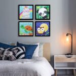 CHWGLFGG 6 Pack 5D Diamond Painting Kits for Kids Beginners, Full Drill Cute Animals Diamond Art Kits, DIY Big Gem Art for Children Ages 6-7-8-9-12, Home Wall Decor 6x6 Inch - Image 4