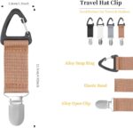 4Pcs Elastic Hat Clip for Travel, Hat Holder Hands Free Bag Accessory for Traveling Bags, Backpacks, Purses, Totes Black - Image 4