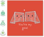 Adorable Love Greeting Card- 'You're My Goal' - Cute Valentines Day or Anniversary Ideas for Him, Her, Girlfriend, Boyfriend, Couples, Lovebug, Sweetheart, Spouse, Wife, Husband - Comes with Stickers - Image 3