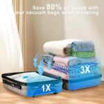 Combo 16 Pack Travel Vacuum Bags with Portable Electric Pump, Space Saver Vacuum Storage Bags for Clothing and Luggage, Travel Essentials - Image 6