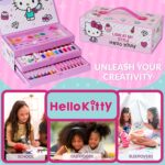 Hello Kitty Colored Pencils Art Supplies Kids Drawing Kit School Supplies Painting Kit Girls Drawing Pencils Art Kit Travel Case with Crayons Arts and Crafts for Kids 4-12 (Pink) - Image 6