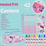 Hello Kitty Colored Pencils Art Supplies Kids Drawing Kit School Supplies Painting Kit Girls Drawing Pencils Art Kit Travel Case with Crayons Arts and Crafts for Kids 4-12 (Pink) - Image 7