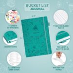 Clever Fox Bucket List Journal Large – Inspirational Book for Memories & Adventures – Motivational Bucket List Notebook for Couples, A4 (Turquoise) - Image 3