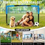 Kids Soccer Goals for Backyard Set - 2 Pack of Portable Pop Up Soccer Nets with Ball,Cones,Complete Training Equipment Kit for Toddler,Youth,Kids Age 3-14,Outdoor Sports Game - Image 6