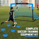 Kids Soccer Goals for Backyard Set - 2 Pack of Portable Pop Up Soccer Nets with Ball,Cones,Complete Training Equipment Kit for Toddler,Youth,Kids Age 3-14,Outdoor Sports Game - Image 8