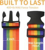 BILIONE 4 Pack Luggage Straps 79" Long Belts Keep Suitcase Secure While Traveling, TSA Approved Add a Bag Premium Accessory for Travel Bag Closure (Blue+Orange+Rose Pink+Green) - Image 4
