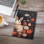 LPSBVNM Cartoon Rabbit Couple Leather Diary Spiral Notebook Hardcover Notebooks Logbook, Leather Material for Work & Note Taking, Journals for Writing Business for Office - Image 5