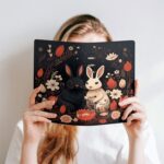 LPSBVNM Cartoon Rabbit Couple Leather Diary Spiral Notebook Hardcover Notebooks Logbook, Leather Material for Work & Note Taking, Journals for Writing Business for Office - Image 7