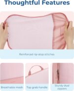 BAGSMART Hanging Compression Packing Cubes, 6 Set Large Suitcase Organizer Bags Set, Cruise Travel Essentials for Women - Image 5