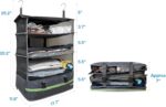 Stow-N-Go Portable Hanging Travel Shelves, Packing Organizer for Luggage. Carry on Closet for Clothes. Expandable Packing Cube. Travel Essentials. Dak Gray - XL - Image 7