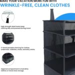 Stow-N-Go Portable Hanging Travel Shelves, Packing Organizer for Luggage. Carry on Closet for Clothes. Expandable Packing Cube. Travel Essentials. Dak Gray - XL - Image 9