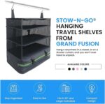 Stow-N-Go Portable Hanging Travel Shelves, Packing Organizer for Luggage. Carry on Closet for Clothes. Expandable Packing Cube. Travel Essentials. Dak Gray - XL - Image 10