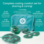 Medi Grade Cooling Ice Face Mask and Cooling Eye Mask for Puffy Eyes & Migraine Relief - Self Care Face Ice Pack with ChillGel Face Ice Mask Technology - Cooling Face Mask, Eye Pads and Bag - Image 3