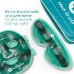 Medi Grade Cooling Ice Face Mask and Cooling Eye Mask for Puffy Eyes & Migraine Relief - Self Care Face Ice Pack with ChillGel Face Ice Mask Technology - Cooling Face Mask, Eye Pads and Bag - Image 10