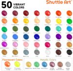 Shuttle Art Acrylic Paint, 50 Colors Acrylic Paint Set, 2oz/60ml Bottles, Rich Pigments, Water Proof, Premium for Artists, Beginners and Kids on Canvas Rocks Wood Ceramic Fabric - Image 4