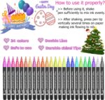 Caliart 24 Colors Outline Markers Shimmer Glitter Pens, Doodling Marker Set for Kids Teen Girls Adults, Birthday Gifts Trendy Stuff, Cool Fun Craft Drawing Art Supplies - Image 7