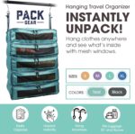 Pack Gear Hanging Suitcase Organizer - Our XL Hanging Luggage Organizer Perfectly Fits Any Suitcase - Our Packing Cubes for Travel Use Mesh Windows to Make Finding Any Outfit Easy (Green, XL) - Image 3