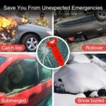 Car Safety Hammer for Lady, Red 3-in-1 Emergency Escape Tool with Window Breaker and Seat Belt Cutter, Safety Emergency Car Escape Tool Gift for Family - Image 6