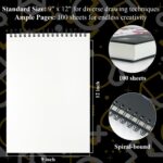 Sketch Book for Kids, 9" x 12" Kid Sketchbook, 100 Sheets (73lb/120gsm) Drawing Paper for Kids, Spiral Sketch Pad for Kid, Christmas Gifts for Grandkids. - Image 3