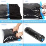 Compression Bags - Travel Essentials 12 Pack Space Saver No Vacuum or Pump Needed Storage Accessorie and Home Packing Organizers (transparent) - Image 5