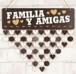 Wooden Birthday Calendars With Hanging Dates Diy Birthday Tracker Plaque Wall Hanging, Farmhouse Decor- Gift For Grandparents- Dates To Remember Calendar,FAMILIA Y AMIGAS-JHX - Image 7