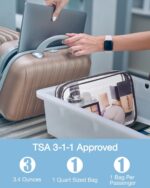 BAGSMART Clear Toiletry Bag, 3-Pack TSA Approved Travel Toiletry Bag Carry On Travel Accessories Bag Airport Airline Quart Size Bags water-resistant Makeup Bag for Women - Image 4