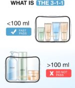 BAGSMART Clear Toiletry Bag, 3-Pack TSA Approved Travel Toiletry Bag Carry On Travel Accessories Bag Airport Airline Quart Size Bags water-resistant Makeup Bag for Women - Image 7