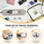 DreamShore Travel Pillow for Extra Luggage: Stuffable Neck Pillow with Adjustable Neck Size | Fits 3+ Days of Travel Essentials | Transformable Carry-On Solution | Soft Velvet Cover | No Filler - Image 3