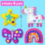 EZCRA Easy Arts and Crafts for Kids - No Mess Sewing Kit for Kids - 4 Easy to Do Unicorn Sewing Projects - Fun Felt Stickers - Tools with Instruction - Gifts for Girls Age 4,5,6,7,8 - Image 3