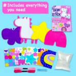EZCRA Easy Arts and Crafts for Kids - No Mess Sewing Kit for Kids - 4 Easy to Do Unicorn Sewing Projects - Fun Felt Stickers - Tools with Instruction - Gifts for Girls Age 4,5,6,7,8 - Image 4