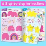 EZCRA Easy Arts and Crafts for Kids - No Mess Sewing Kit for Kids - 4 Easy to Do Unicorn Sewing Projects - Fun Felt Stickers - Tools with Instruction - Gifts for Girls Age 4,5,6,7,8 - Image 8