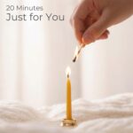 Mindful Meditation Candle Set with 12 Mini Taper Beeswax Candles with Brass Holder for Prayer & Reflection, Relaxation Gifts for Women Stress, Serenity Thinking of You Gift - Image 4