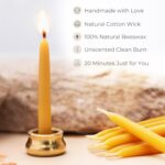 Mindful Meditation Candle Set with 12 Mini Taper Beeswax Candles with Brass Holder for Prayer & Reflection, Relaxation Gifts for Women Stress, Serenity Thinking of You Gift - Image 5