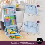 Kids Travel Organizer – Multi-Compartment, Water-Resistant Hanging Bag for Toys, Snacks, & Activities - Compact, Lightweight Design with Hook & Carry Handle - Perfect for Travel Use (Blue, Large) - Image 8