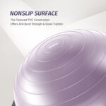 ZELUS 25in. Balance Ball | 660lb Inflatable Half Exercise Ball Wobble Board Balance Trainer w Nonslip Base | Half Yoga Ball Strength Training Equipment w 2 Bands, Pump, Extra Ball Included - Image 4