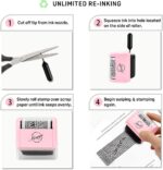 Miseyo Wide Roller Stamp Identity Theft Stamp 1.5 Inch Perfect for Privacy Protection,Anti-Theft Security Confidential Easy for Guard Personal Information Blockout - Pink - Image 4