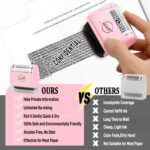 Miseyo Wide Roller Stamp Identity Theft Stamp 1.5 Inch Perfect for Privacy Protection,Anti-Theft Security Confidential Easy for Guard Personal Information Blockout - Pink - Image 8