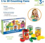 Learning Resources One to Ten Counting Cans - 65 Pieces, Ages 3+, Toddler Activities, Preschool Pretend Play, Supermarket Food Toys - Image 7