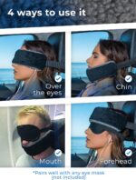 Travel Pillow Alternative Stops Bobbing | Airplane Head Straps and Car Support Band | Great on Travel Upright | Super Comfy Neck Support | Small & Compact - Image 4