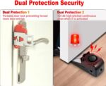 MBBEST Portable Door Lock & Door Stop Alarm,Dual Protection Security Devices Pocket Door Stopper Self Defensey Tools for Hotel Travel Home Apartment House, Red/Black - Image 3
