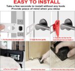 MBBEST Portable Door Lock & Door Stop Alarm,Dual Protection Security Devices Pocket Door Stopper Self Defensey Tools for Hotel Travel Home Apartment House, Red/Black - Image 4